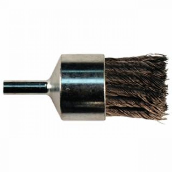  Knot Wire End Brush, Carbon Steel, 1 1/8 in x 0.02 in