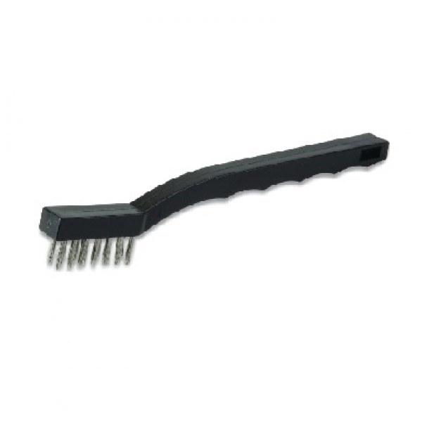 Inspection Brushes, 3 x 7 Rows, Stainless Steel Bristles/Straight Plastic Handle